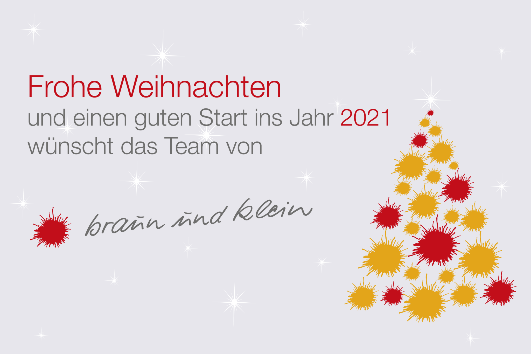 Frohe Weihnachten und einen guten Start ins Jahr 2021 - braun und klein